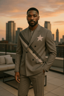 CEO Edition ‘Grey & Tan Designer Suit’ - Premium Men's Formal Set