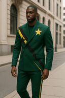 Galaxy Luxe ‘Green and Yellow Designer Suit’ - Luxury Men's Formal Set