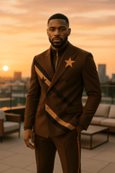 Noir Classic ‘Brown and Gold Designer Suit’ - Executive Men's Formal Set