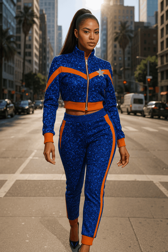 Galaxy Empress 'Cosmic Blue & Orange' Tracksuit
