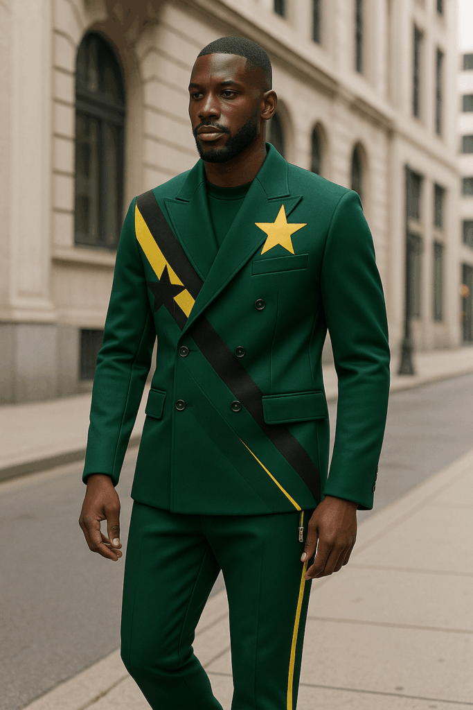Galaxy Luxe ‘Green and Yellow Designer Suit’ - Luxury Men's Formal Set