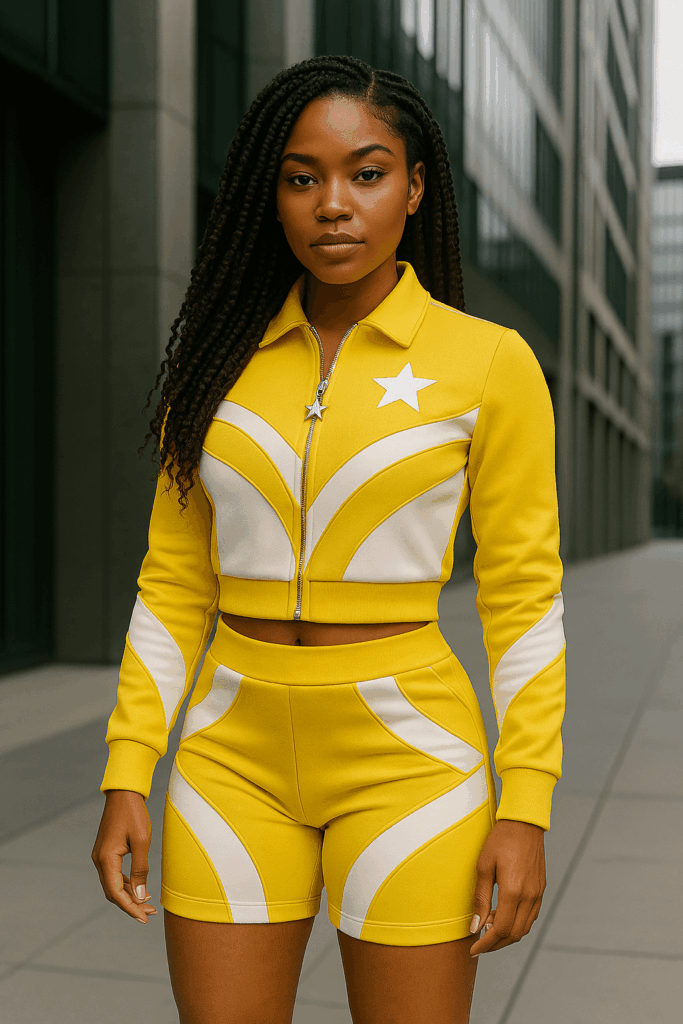 Solar Blaze ' Yellow & Cream' Athletic Set